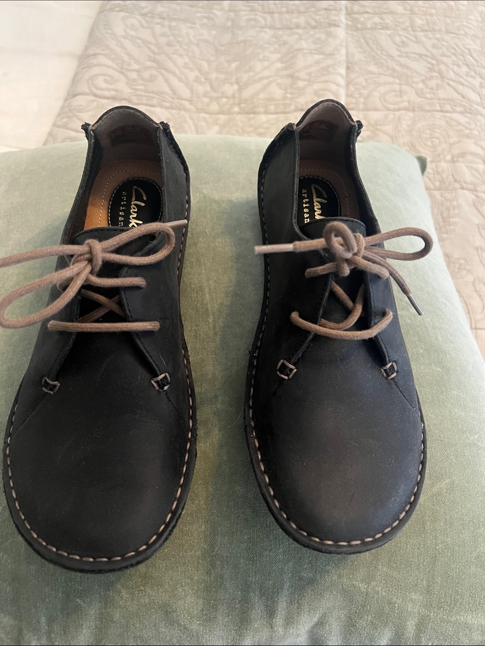Clarks  Black Chukka Boots with Brown Laces